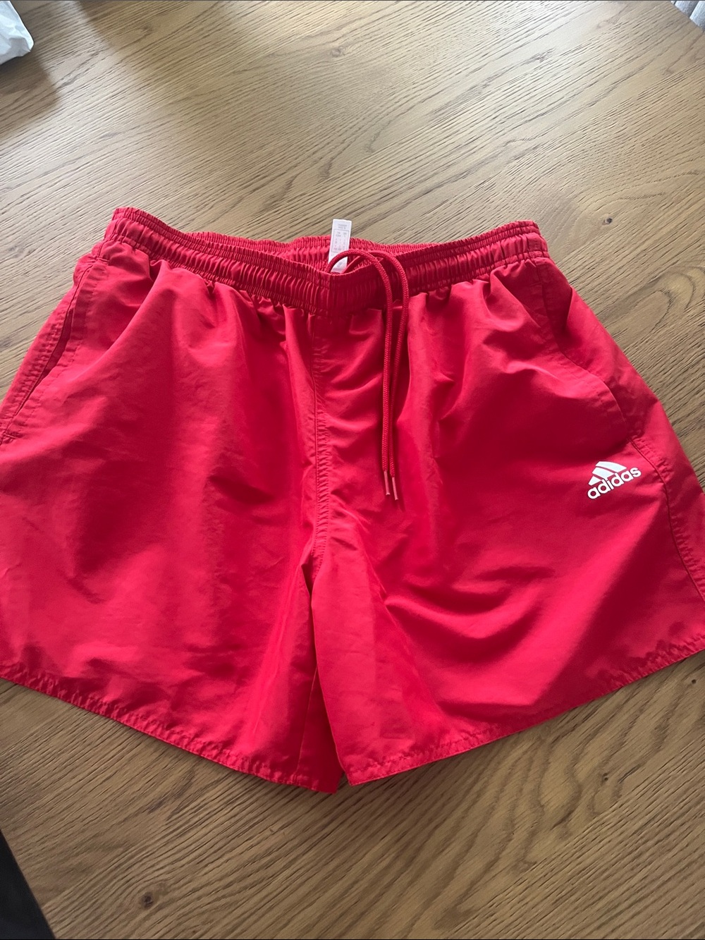 adidas Red Mesh-Lined bathing suit